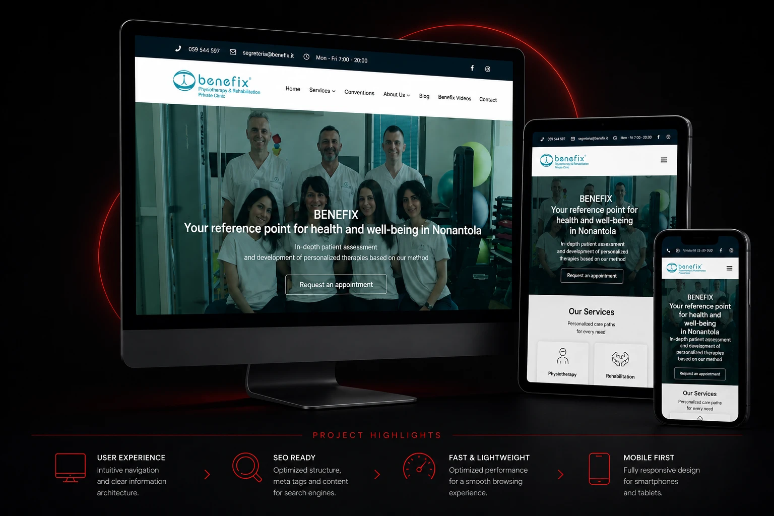 Clinica Fisioterapia, Sito Web realizzato da Andrea Salardi