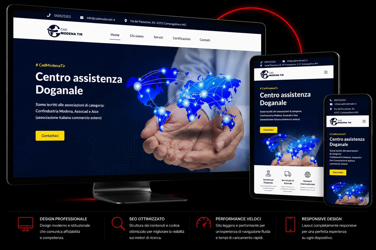 Progetto Sito web professionale per Centro Assistenza Doganale — sito web di Andrea Salardi